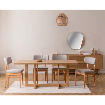 Set masă și scaune (5 bucăți) Madison Set-2, Stejar, 47x86x45 cm