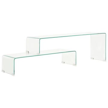 Set masute de cafea, 2 piese, 90x30x20/110x30x40 cm, sticla,284728
