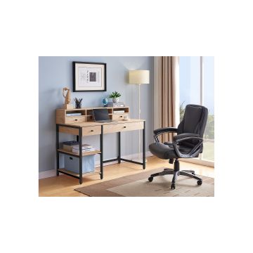 Birou Seul 19, 120x60x76(95) cm, Stejar/Negru