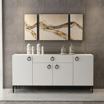 Consolă Moon - White, Alb, 160x75x42 cm