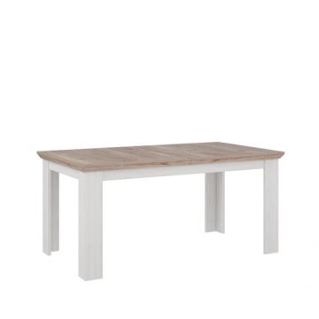 Masa Albertta, Extensibila, Stejar Alb Si Stejar Nelson, 160/206.5 x 75 x 90 Cm