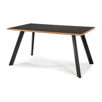 Masă de dining cu blat negru 90x160 cm Duomo – Marckeric Masă de dining cu blat negru 90x160 cm Duomo – Marckeric