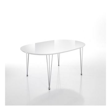 Masă de dining extensibilă cu blat alb 105x170 cm Elegant – Tomasucci