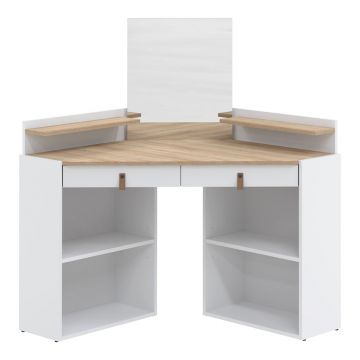 Masă de machiaj cu blat cu aspect de lemn de stejar 90x90 cm Gloss – TemaHome