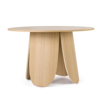 Masa dining 6 persoane Jordyn, Bizzotto, Ø120 x 75 cm, MDF furniruit/placaj