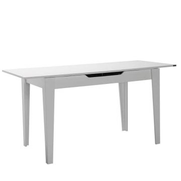 Masa Dining Adore Extensibila, Alb Lucios - Nuc, 120-150 x 75 x 70 cm Masa Dining Adore Extensibila, Alb Lucios - Nuc, 120-150 x 75 x 70 cm