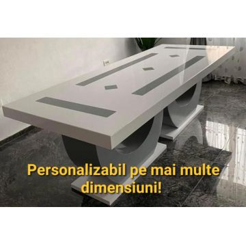 MASA FIXA DENI 5, 280CM X 100 CM, ALB/GRI