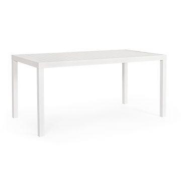 Masa pentru gradina Hilde, Bizzotto, 150 x 80 x 75 cm, aluminiu, alb