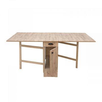 Masa plianta cu role si spatiu depozitare, 8 persoane, sherwood, 92 180x92x80 cm