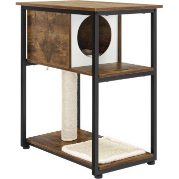 Masuta de cafea cu stalp de zgariat pentru pisici, Feandrea, 59 x 36 x 66 cm, PAL/sisal Masuta de cafea cu stalp de zgariat pentru pisici, Feandrea, 59 x 36 x 66 cm, PAL/sisal