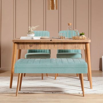 Set masă și scaune extensibile (4 bucăți) Vina 0701 - 3 - Anthracite, Atlantic Extendable Dining Table & Chairs Set 2, Stejar, 77x75x120 cm
