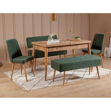 Set masă și scaune extensibile (5 bucăți) Vina 0701 - 4 - Anthracite, Atlantic Extendable Dining Table & Chairs Set 15, Stejar, 77x75x120 cm
