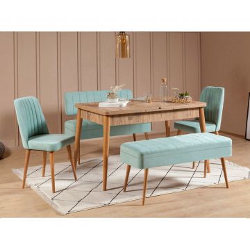 Set masă și scaune extensibile (5 bucăți) Vina 0701 - 4 - Anthracite, Atlantic Extendable Dining Table & Chairs Set 2, Stejar, 77x75x120 cm