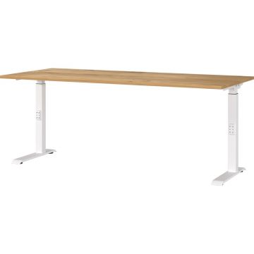 Birou cu blat cu aspect de lemn de stejar cu înălțime ajustabilă 80x180 cm Downey – Germania