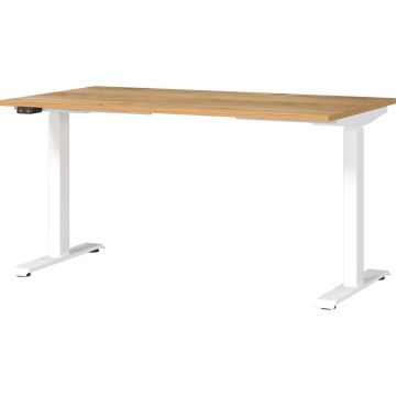 Birou cu blat cu aspect de lemn de stejar cu înălțime ajustabilă electric 80x140 cm Jet – Germania