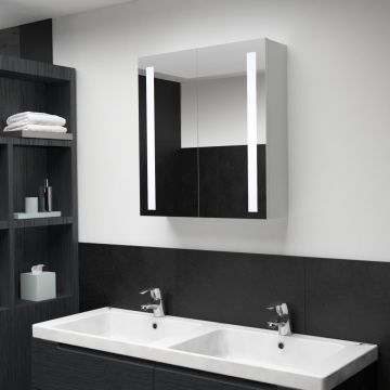 Dulap de baie cu oglindă și LED 62 x 14 x 60 cm
