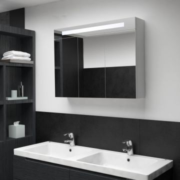 Dulap de baie cu oglindă și LED 88 x 13 x 62 cm