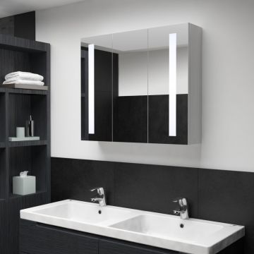 Dulap de baie cu oglindă și LED 89 x 14 x 62 cm