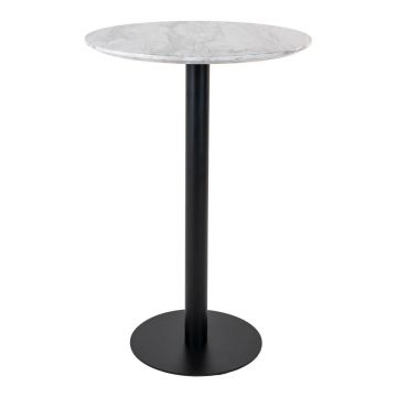 Masă de bar rotundă cu blat cu aspect de marmură ø 70 cm Bolzano – House Nordic