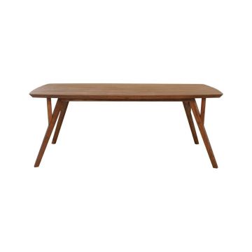 Masă de dining maro cu blat din lemn de acacia 100x220 cm Quenza – Light & Living