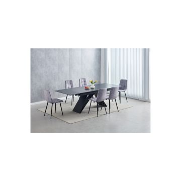 Masa Extensibila VOX, Blat Ceramic, 160-240x90x77 H cm, Negru