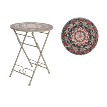 Masa pentru gradina Narbonne Mosaic, Decoris, 60 x 76 cm, fier/ceramica, grej