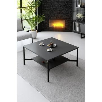 Masuta de Cafea Line, 80x80x40 cm - Antracit/Negru