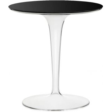 Masuta Kartell Tip Top Piano design Philippe Starck & Eugeni Quitllet top sticla d48cm h50cm outdoor negru