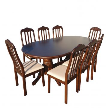 Set masa RH7039T + 8 scaune 559C,179x99x76 cm, Dirty oak