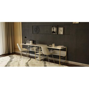 Birou 2 Persoane Sade L204, Alb, 270 x 74 x 60 cm