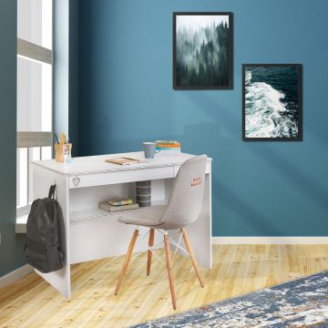 Birou White cu sertar, Kid Friendly, Multicolor, 113 x 75 x 59 cm
