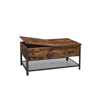 Masa de cafea, Vasagle, Spatiu de depozitare, LCT230B01, Maro Rustic, 100 x 55 x 47 cm