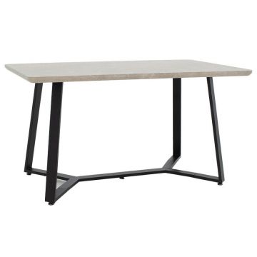 Masa Gemma culoarea gri antic - negru 140x80x75cm