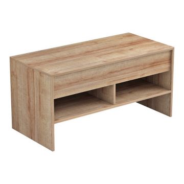 Masuta de cafea cu spatiu depozitare ascuns culoare lemn naturala Law 100x48x50cm