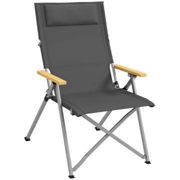 Outsunny Scaun de camping portabil cu spătar reglabil pe 4 nivele