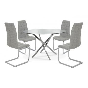Set Masa si Scaune Steve 5 Piese Transparent 120x74.5 cm
