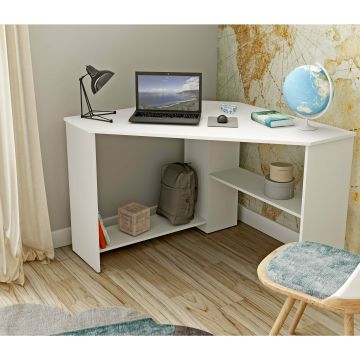 Birou de Colt Rino - 2497LY03, 80x80x73 cm, Alb