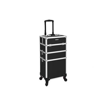 Carucior pentru machiaj profesional, Songmics, JHZ01B, Negru, 68.5 x 35 x 25 cm