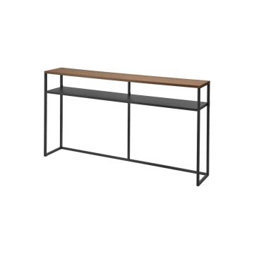 Masă consolă neagră/maro închis cu aspect de lemn de frasin 20,5x126 cm Tower – YAMAZAKI