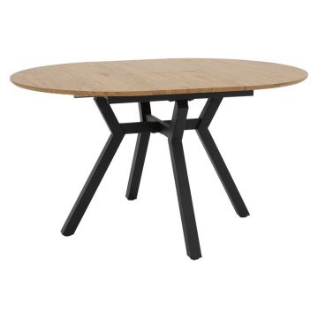 Masa extensibila Frances MDF de culoare sonoma - negru 100 - 140x100x75cm Masa extensibila Frances MDF de culoare sonoma - negru 100 - 140x100x75cm