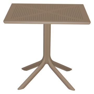 Masa exterior Groovy plastic cappuccino 80x80x74.5cm