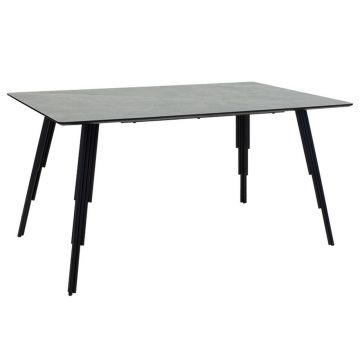 Masa living Lifo, Pakoworld, 140x80x75 cm, MDF/fier, gri inchis/negru