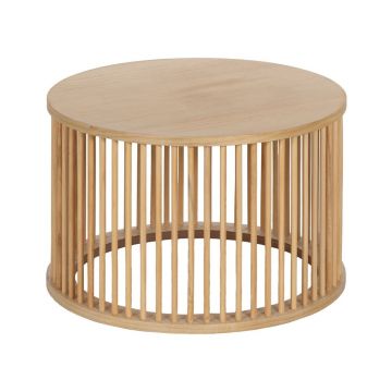 Măsuță de cafea în culoare naturală rotundă cu aspect de lemn de pin ø 60 cm Stick – Ixia