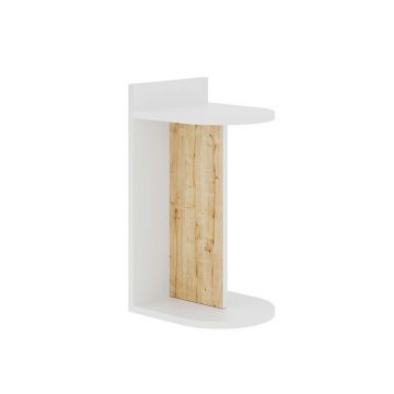 Masuta living Libra, Pakoworld, 30x34x60 cm, PAL melaminat, alb/natural