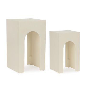 Set 2 masute de cafea Creamy, Bizzotto, 29x49 cm, MDF, alb