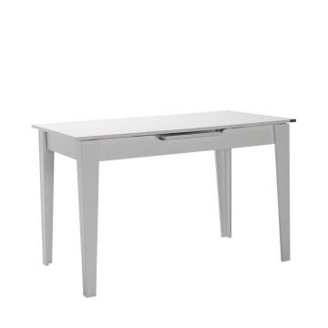 Masa Dining Adore Extensibila, Alb / Lemn Natural / Nuc , 120-150 x 75 x 70