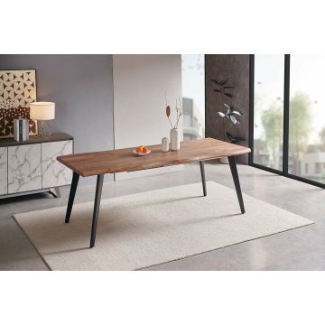 Masa Extensibila Baggio, 150-210x90x75 cm, Metal/MDF, Negru/Stejar