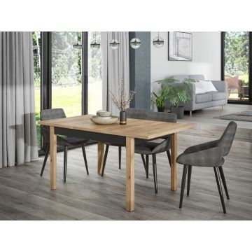Masa Kampen, Bedora, 120.4x80x76.6 cm, PAL, stejar/negru