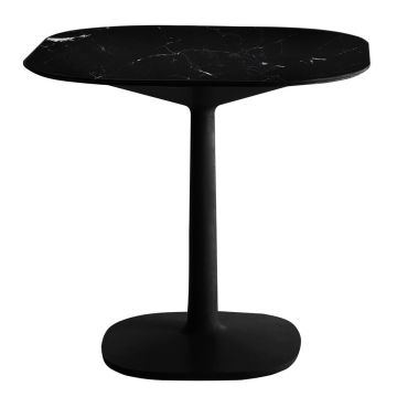 Masa Kartell Multiplo design Antonio Citterio 78x78cm h74cm baza patrata blat cu finisaj marmura negru