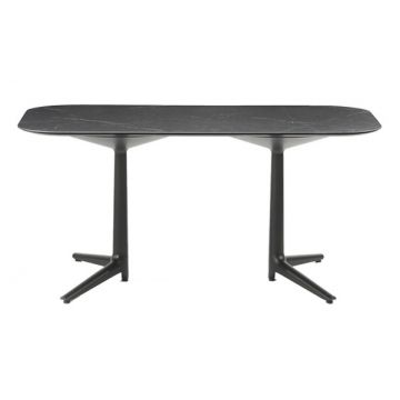 Masa Kartell Multiplo XL design Antonio Citterio 180x90cm h75cm blat cu finisaj marmura negru